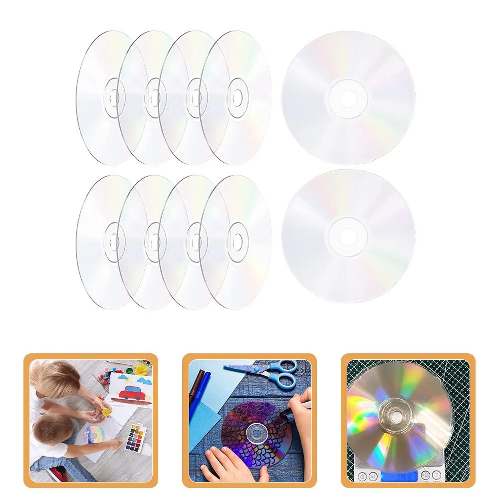 DIY CD 디스크 장식 장식, 가정용 투명 플라스틱 장식, 그림 공예용 CD, 10 개